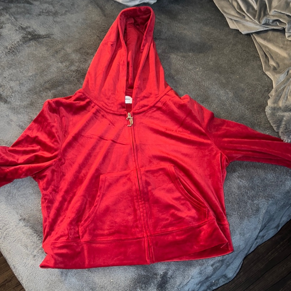 ‼️SOLD‼️ Red velour juicy couture jacket